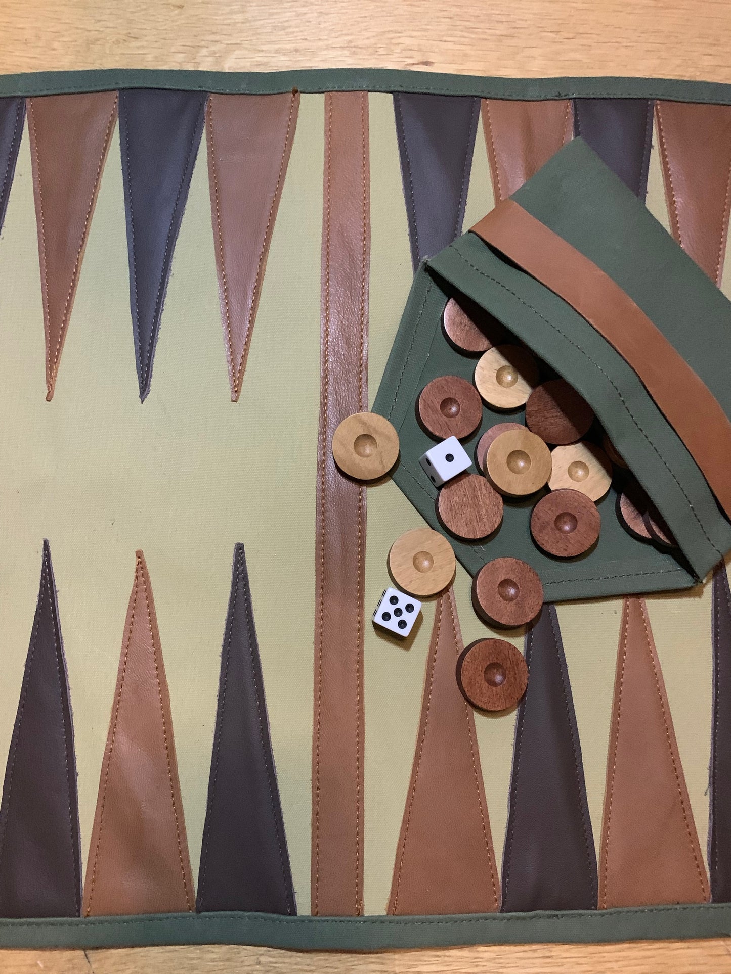 Canvas Roll-Up Backgammon Set