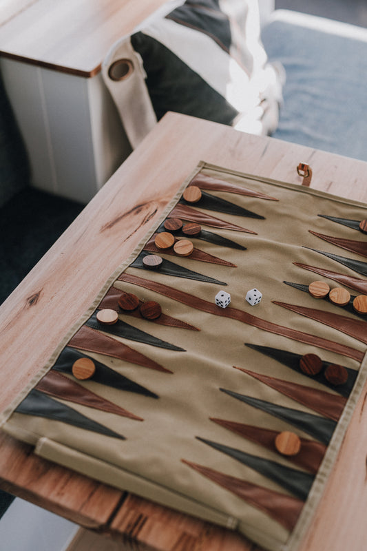 Canvas Roll-Up Backgammon Set