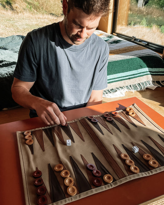 Canvas Roll-Up Backgammon Set